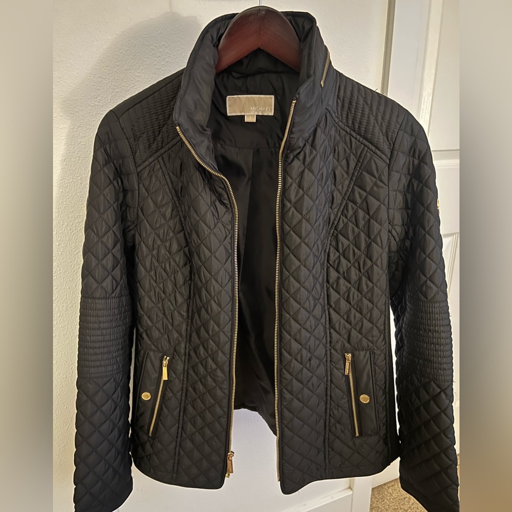 *Like New!* Michael Kors women’s Weathercast quilted moto jacket, Size Small.